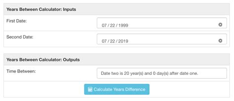 2023-1974=|Years Calculator: how many years between two dates。